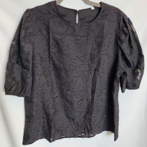 NWOT Women's Black Short Sleeve Blouse